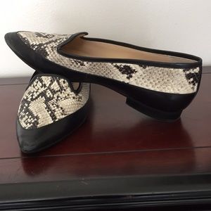 Jon Joseph 8M black & snakeskin point tie shoes